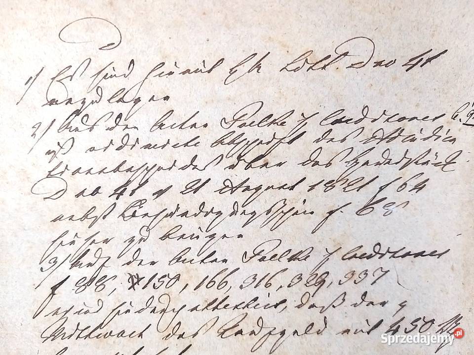 XIX wieczny dokument w języku niemieckim Tczew Antyki, Sztuka, Kolekcje
