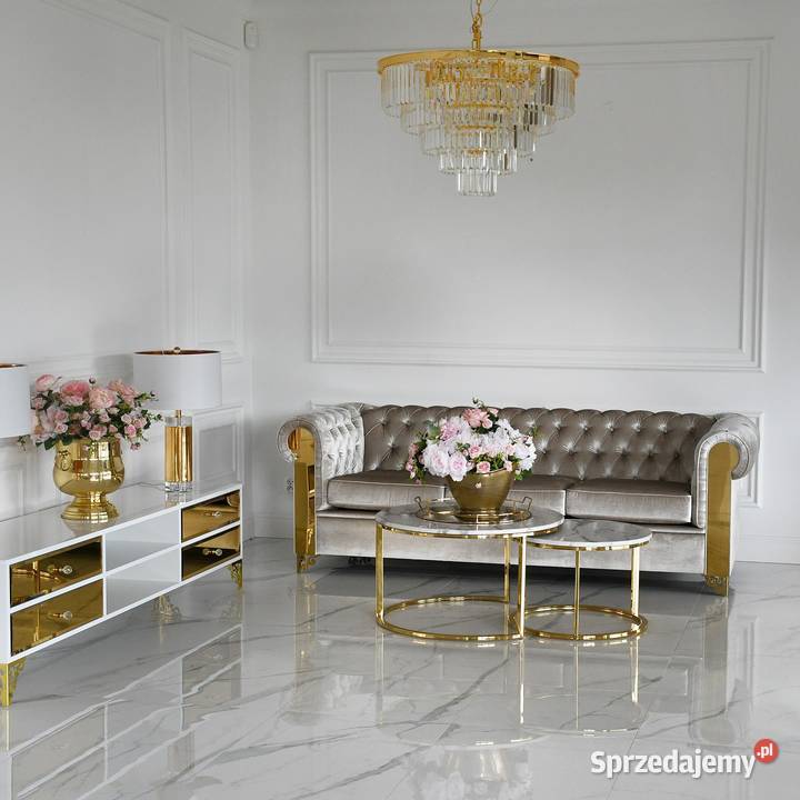 Sofa Glamour AVIATOR Złota Pikowana Ekskluzywna mazowieckie Warszawa