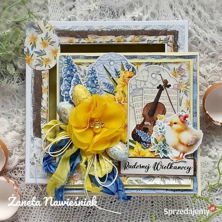 Kartka świąteczna z pudełkiem hand made Mszana Dolna sprzedam