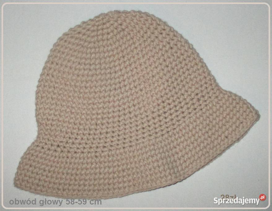 Kapelusz ażurowy hand made melanż szarościhand Dla kobiet sprzedam