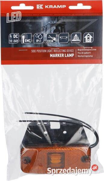 Lampa obrysowa LED prostokątna 1224V z przewodem Kamionna