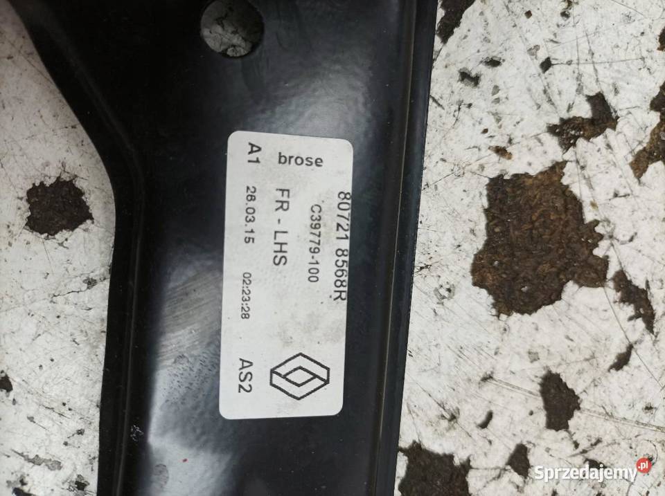 MECHANIZM SZYBY LEWY PRZÓD 807218568R Renault Rok produkcji 2015 Mechanizmy opuszczania szyb świętokrzyskie