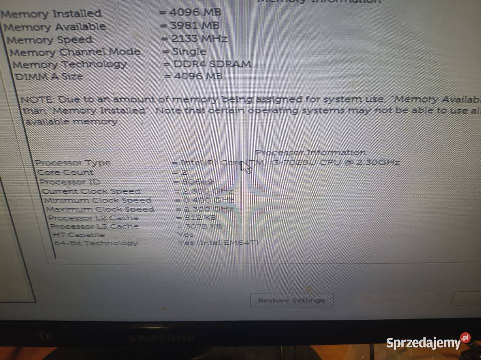 DELL LATITUDE 3300 PŁYTA GŁÓWNA i3 7020U SPRAWNA Bolesław