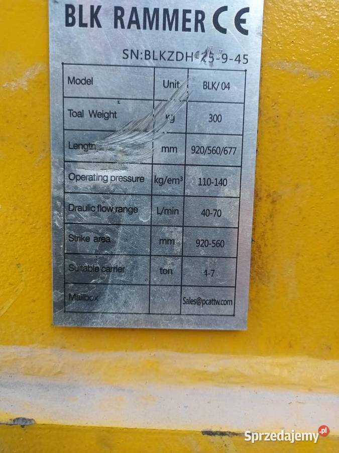 Zagęszczarka hydrauliczna płytowa blk04 300 47t sprzedam