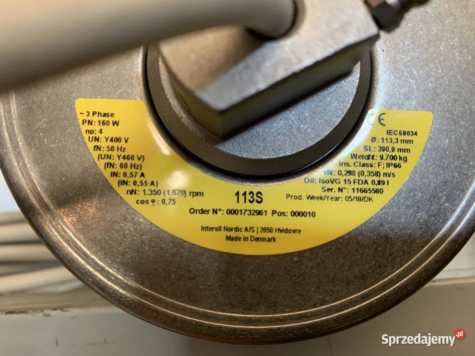 Interroll 113S Drum Motor 160W 1133 mm x 390 mm Warszawa