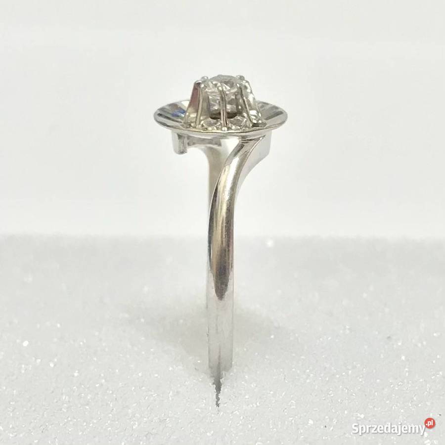 Złoty PIERŚCIONEK 18K cudowny KAMIEŃ piękny r14 Pierścionki Warszawa