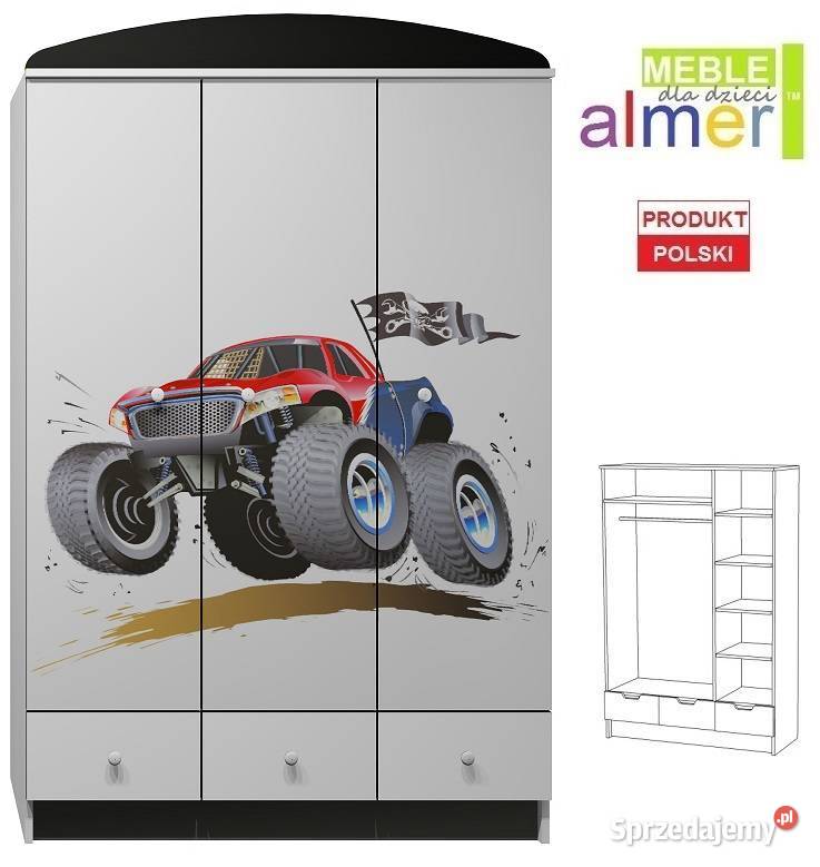 MONSTER TRUCK 20 N10 duża szafa dziecięca 120x53 Częstochowa