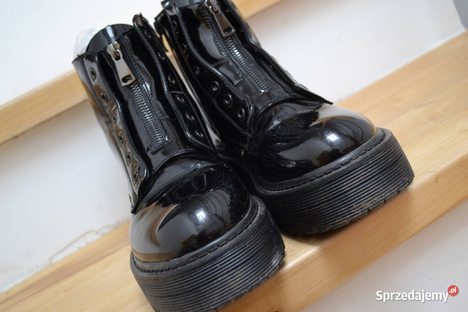 czarne buty na zimę lace up boot botki