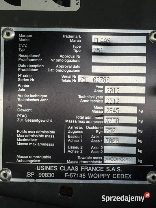 Claas variant 360rc Do pras i owijarek pomorskie Linia