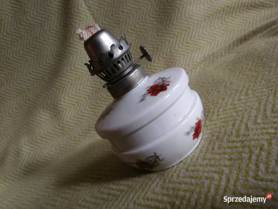 Porcelanowa lampa naftowa Chodzież PRL retro Szczecin