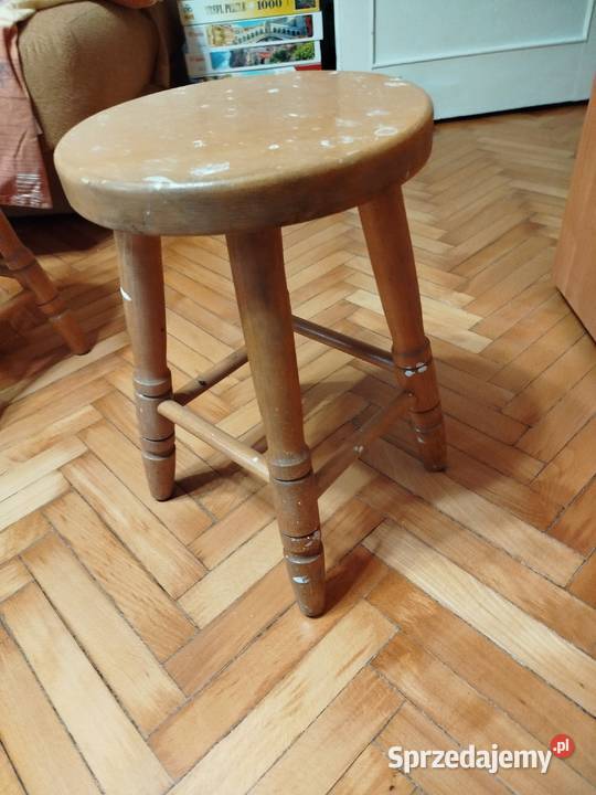 Taboret z prawdziwego drewna 46 wysokości 31 małopolskie Kraków