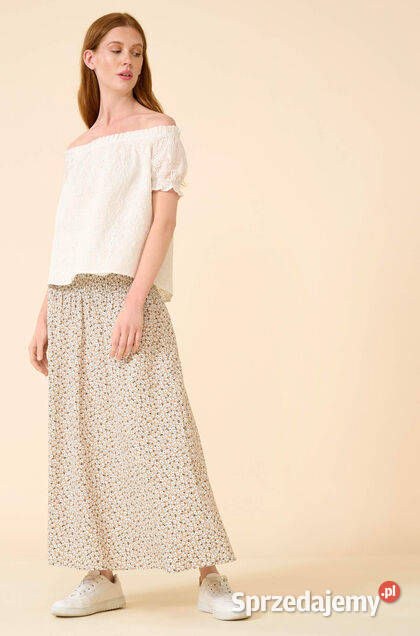 Nowa koronkowa bluzka Carmen haftowana białą biały Warszawa