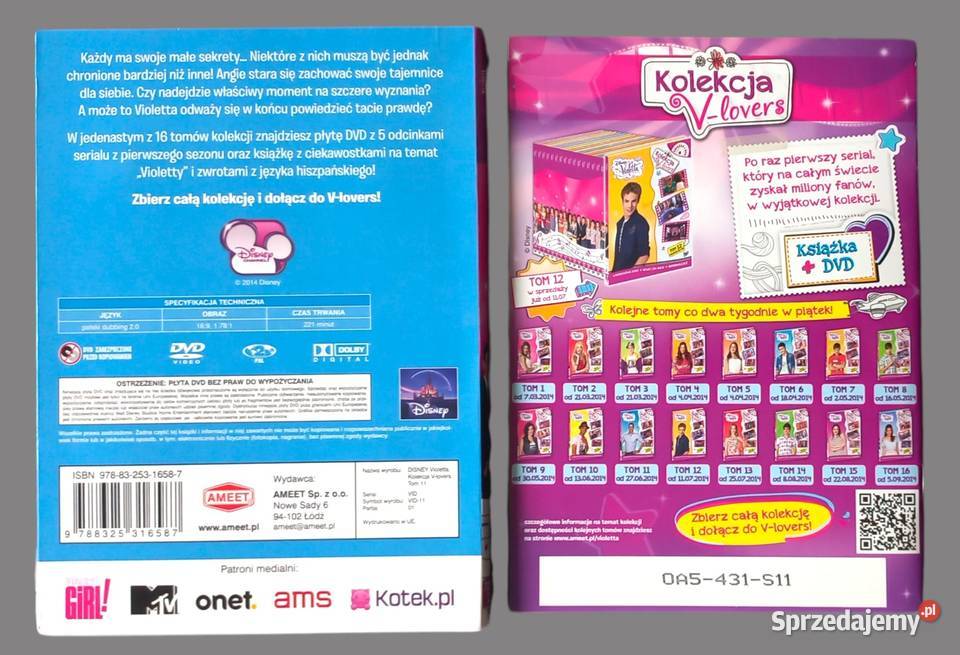 Violetta Tom 11 Kolekcja Vlovers DVD książka z Chrzanów sprzedam