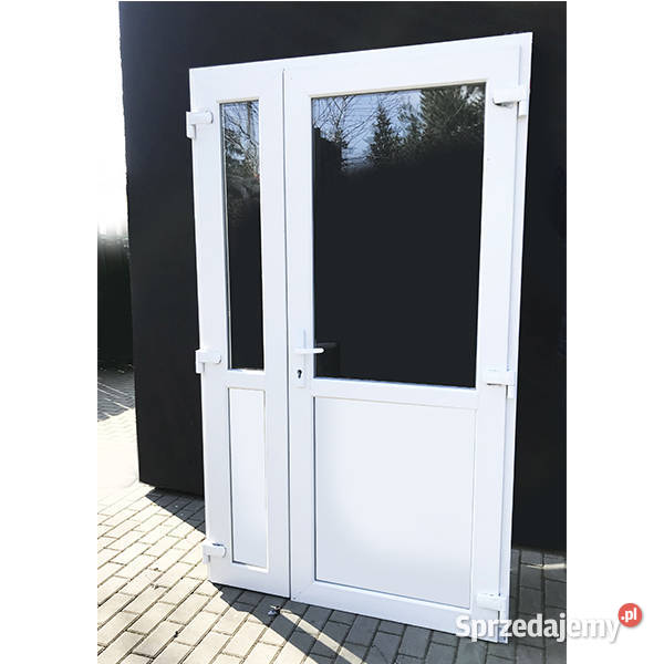 Drzwi 150x210 Nowe wzmacniane drzwi podwójne białe z panelem
