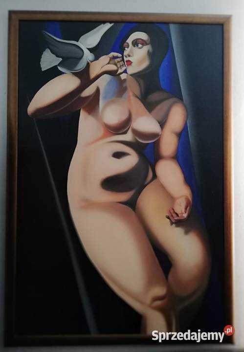 Kopia obrazu Tamary ŁempickiejAkt z gołębiem Warszawa