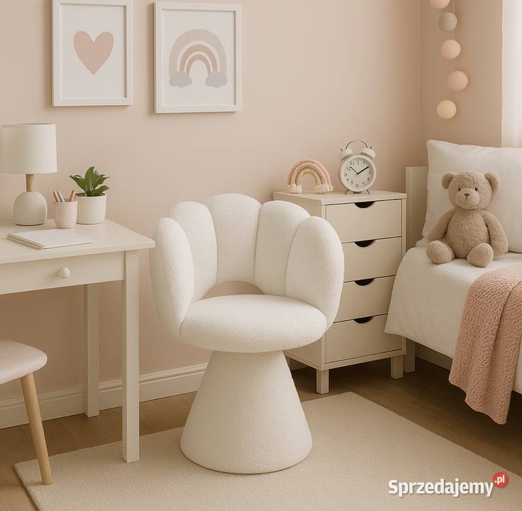 Designerski fotel muszelka Melo boucle różne wielkopolskie