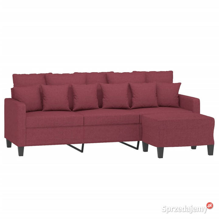 3osobowa sofa z podnóżkiem winna czerwień 180 Warszawa