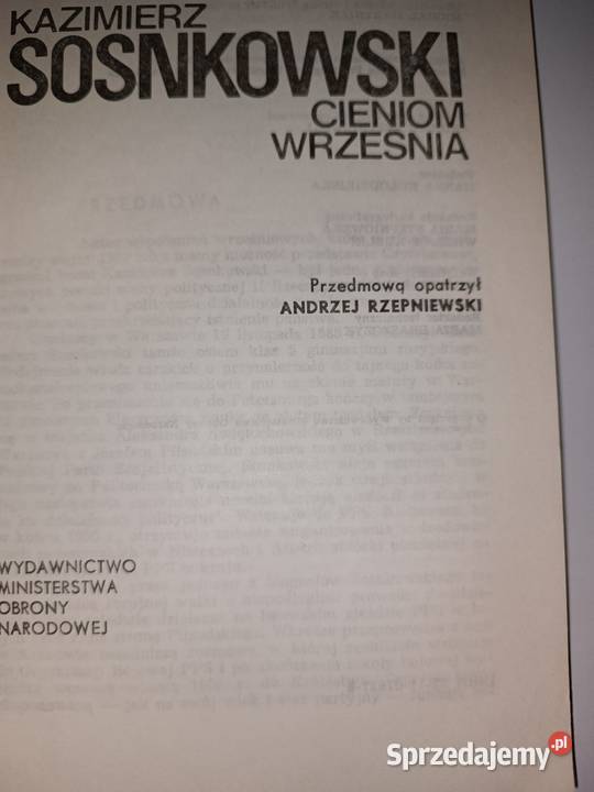 Cieniom Września Kazimierz Sosnkowski Wyd MON