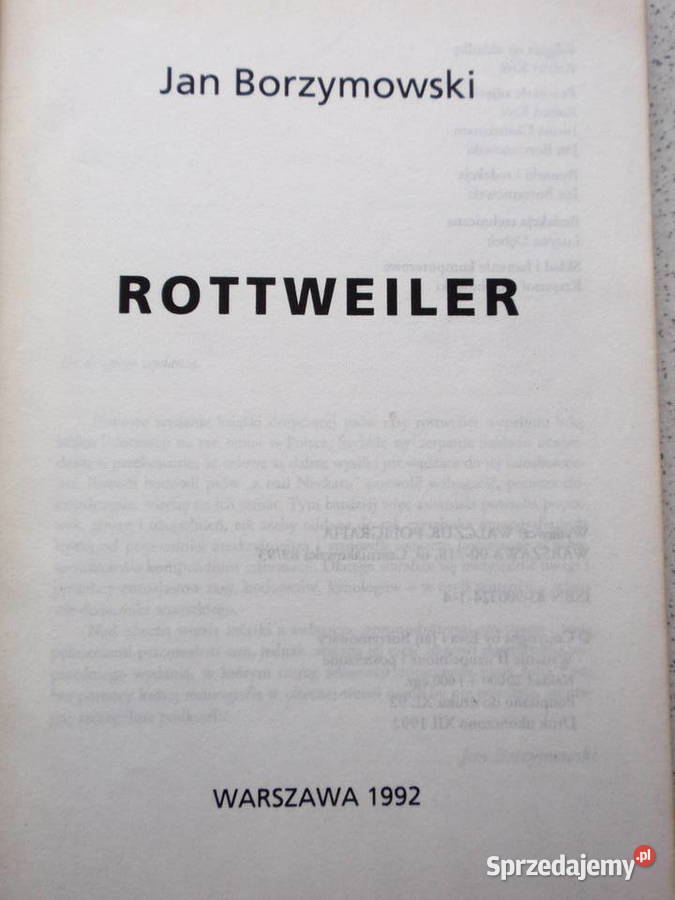 Rottweiler Jan Borzymowski Pozostałe Łódź sprzedam