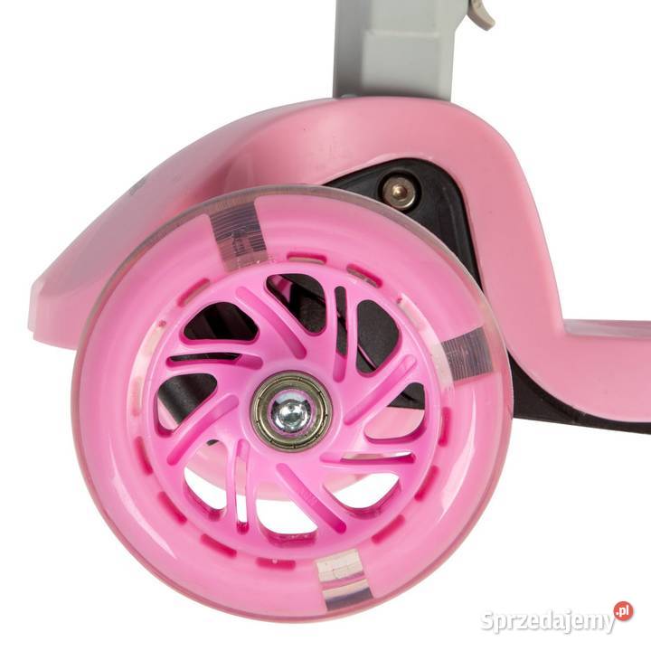 Różowa balansowa hulajnoga składana trójkołowa Poznań