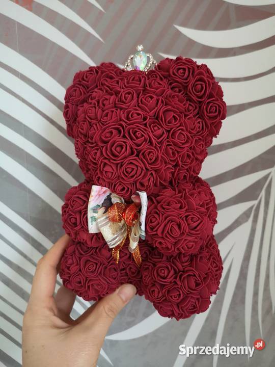 Miś z róż piankowych bordowy wys 25 Otrębusy