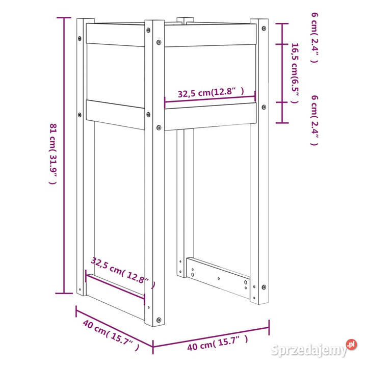 Donice 2 40x40x81 lite drewno sosnowe WM822123 Warszawa