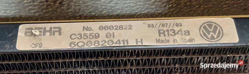 CHŁODNICA KLIMATYZACJI VW POLO 9N IBIZA FABIA Ogrzewanie, wentylacja i klimatyzacja sprzedam