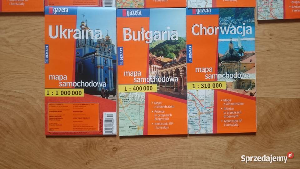 Mapy samochodowe różne 13 sztuk dolnośląskie Kłodzko sprzedam