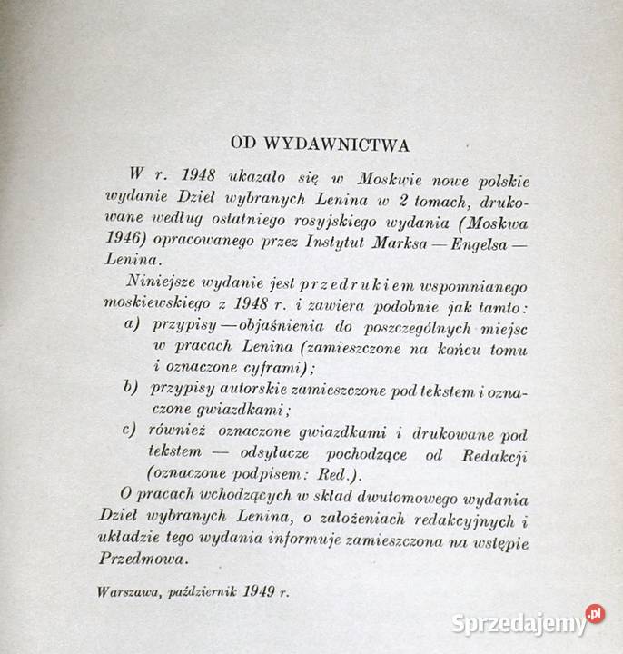 Dzieła Wybrane Tom 1 W I Lenin Chełm sprzedam