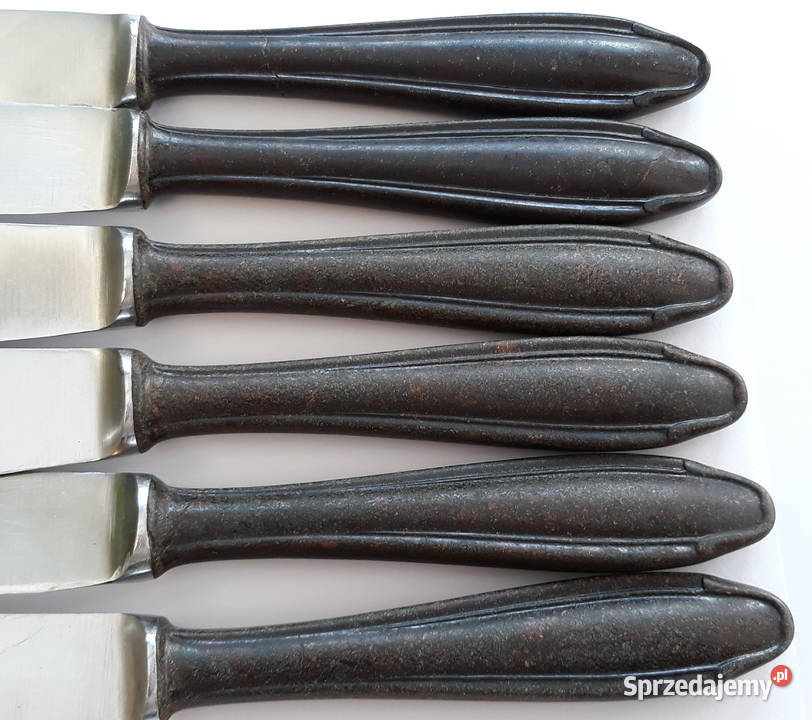 Noże obiadowe 2 BAKELIT Gerlach sztućce PRL Dąbrowa Górnicza