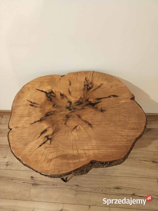 Stolik kawowy plaster drewna zywica duzy Krakow Kraków