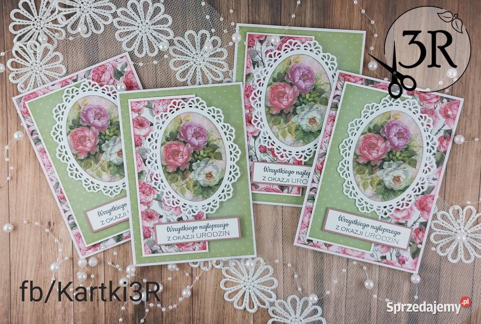 Kwiatowej kartki urodzinoweróżne wzory kujawsko-pomorskie Zbójno sprzedam