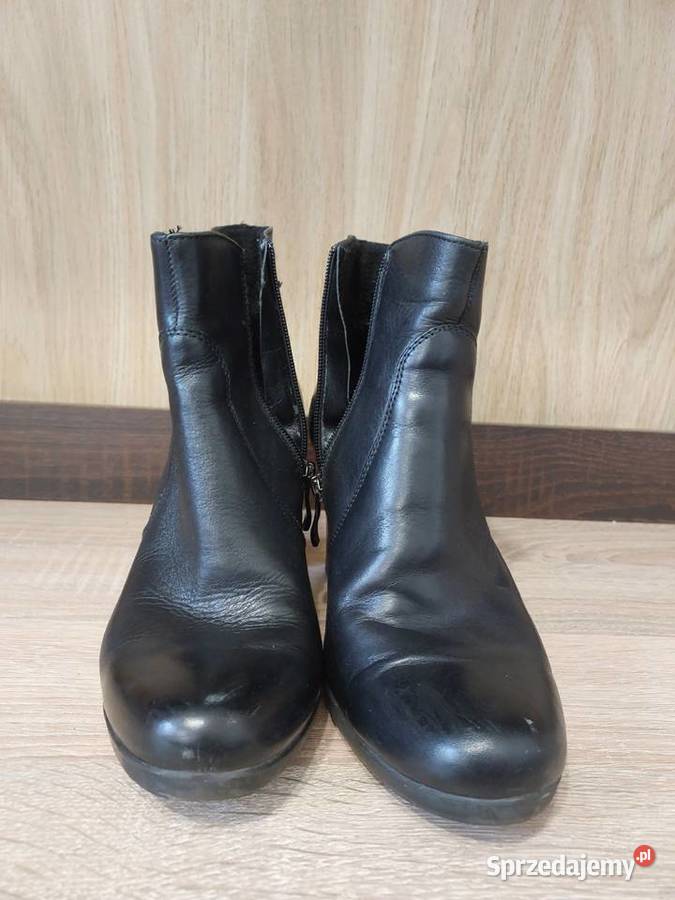 Eleganckie czarne botki damskie rozmiar 37