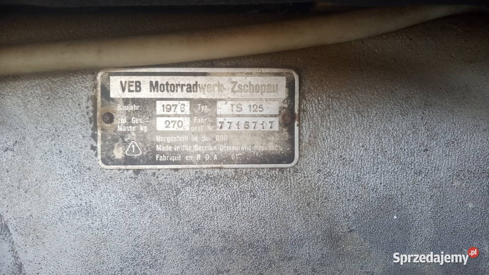 MZ 125 zarejestrowana Padniewko