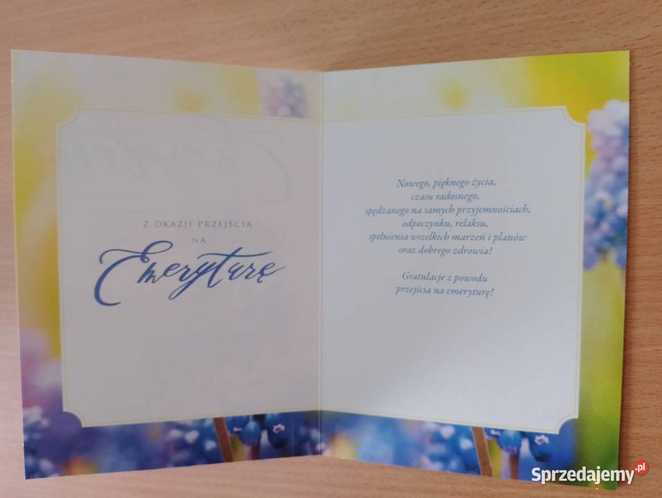 Kartka okolicznościowa z okazji przejścia na