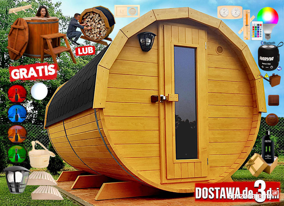SAUNA Ogrodowa 300 Beczka 500L Akcesoria Nowy Targ sprzedam