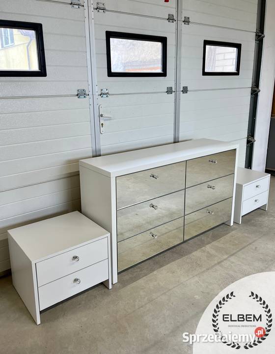 Komoda biały mat lustrzany front Glamour Wrocław