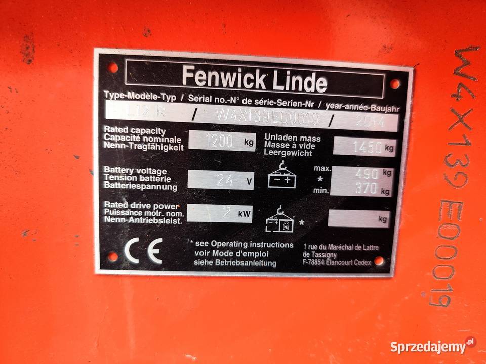 Sprzedam wózek widłowy elektryczny Linde L12R mazowieckie