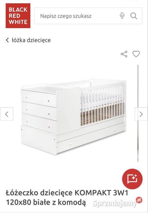 Sprzedam białe łóżeczko dziecięce KOMPAKT 3w1 z lubuskie