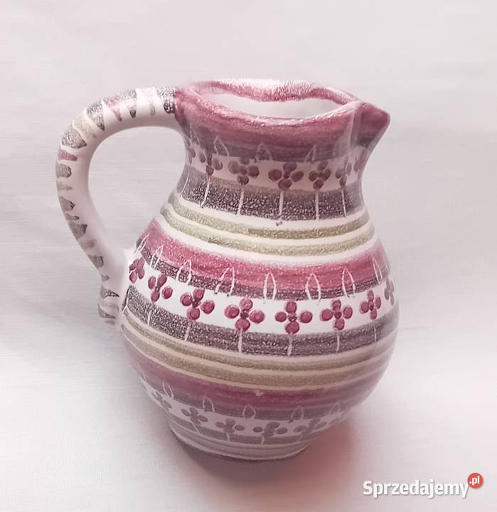 Ręcznie malowany ceramiczny dzbanek Ulmer Koźminek