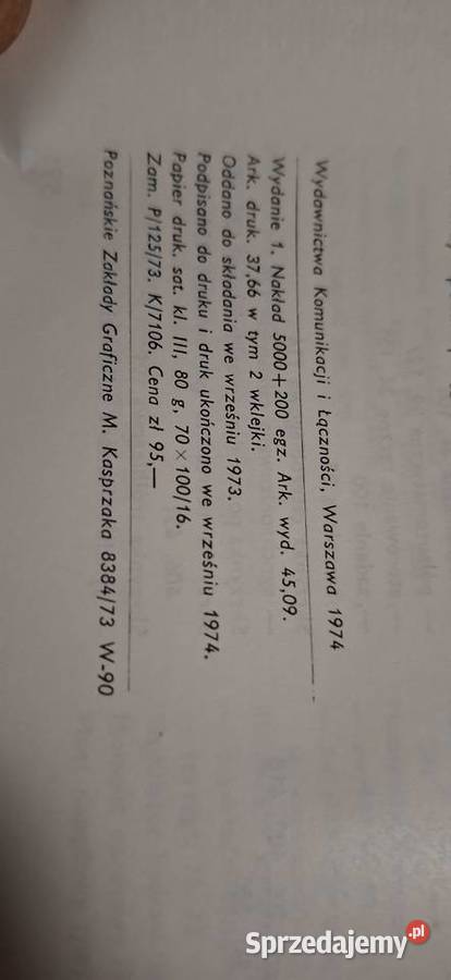Pierwsze wydanie 1974 Instrukcja obsługi Łęczyca