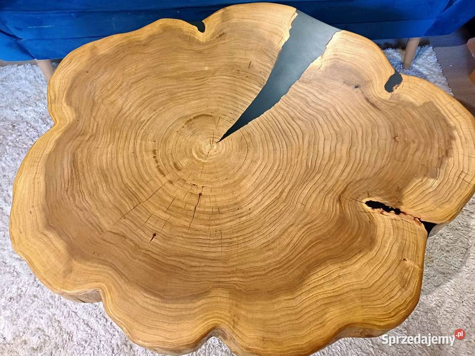 Stolik kawowy 98x84 PIĘKNY LIVE EDGE plaster wielkopolskie Śrem