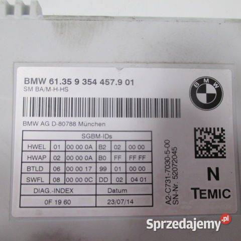 MODUŁ STEROWNIK BMW X5 9354457 2014R Rakoniewice