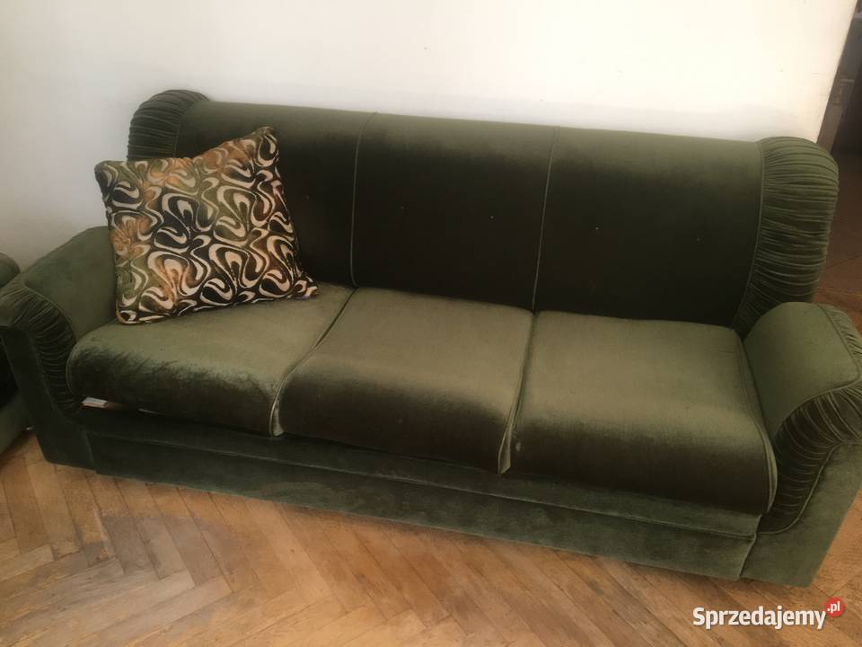 Komplet wypoczynkowy welurowy Warszawa sprzedam