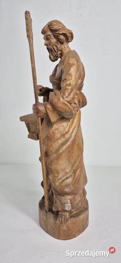 Stara rzeźba drewniana Św Józef z lampionem i Biłgoraj