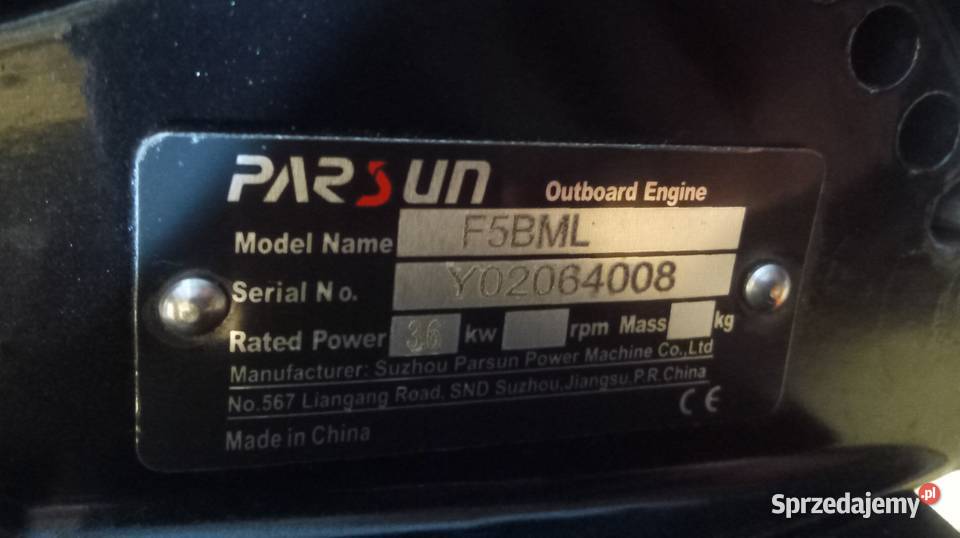 Silnik Parsun 5 2 letni pierwszy właściciel Cieszyn