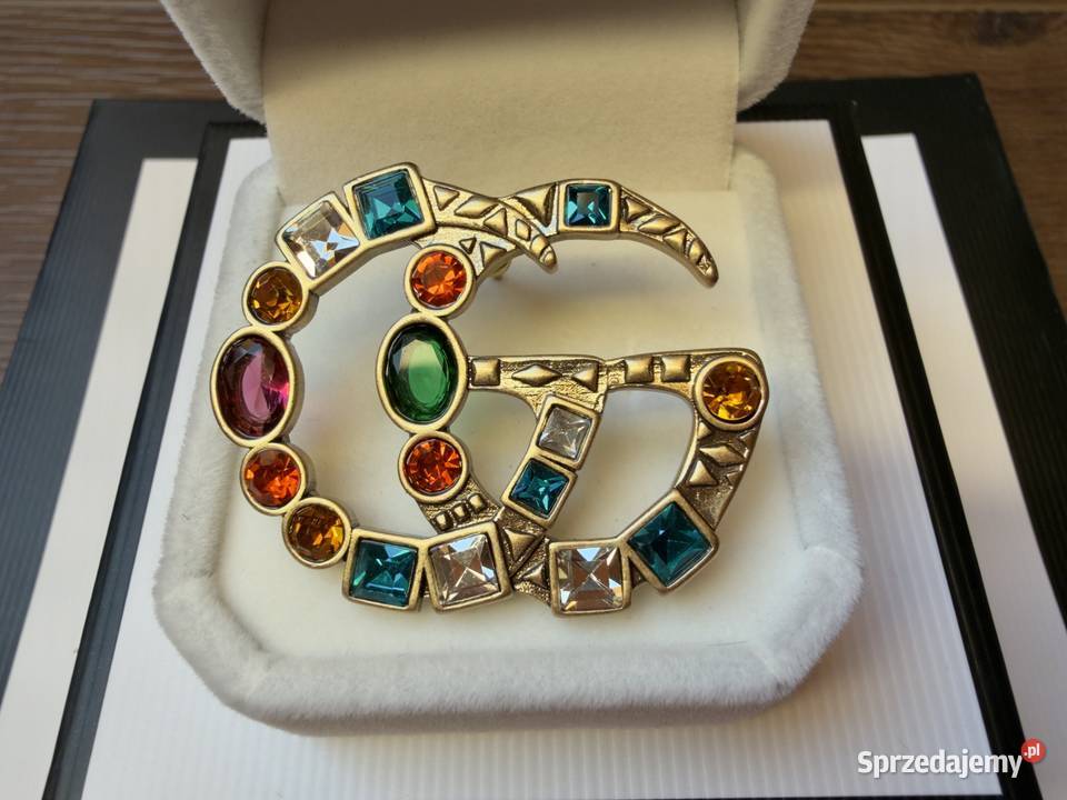 Kolczyki Gucci złote z kolorowyK Ozdoby Ozdoby Warszawa