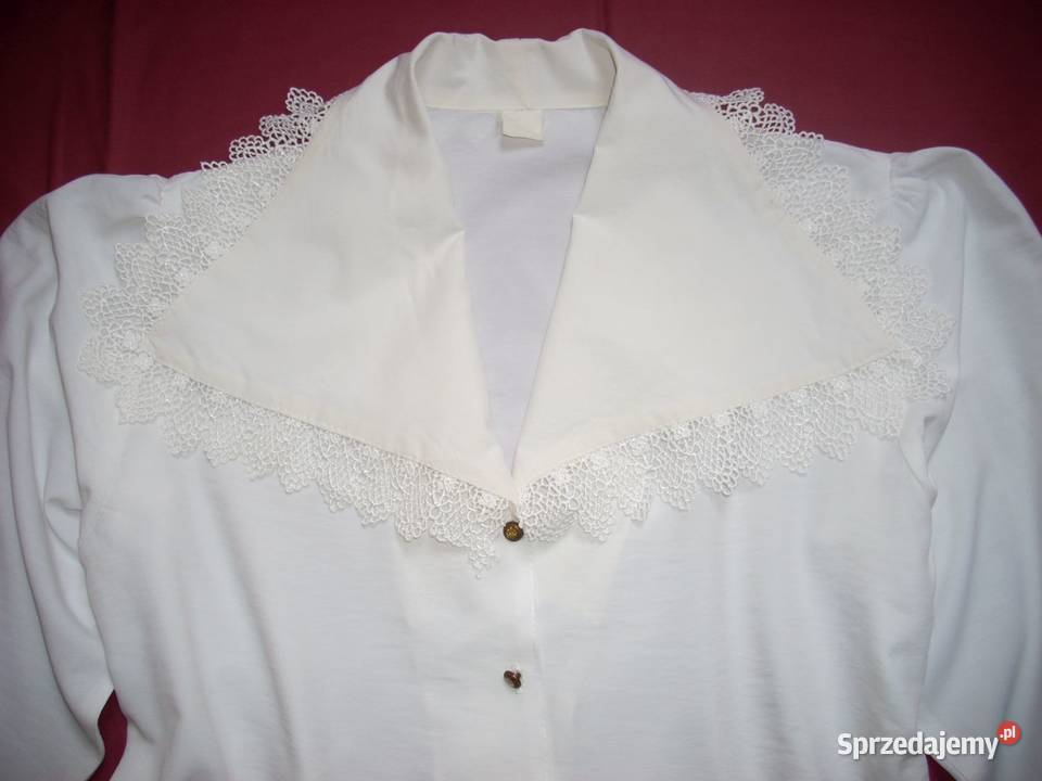 Elegancka Biała Koszula Gipiura 42 XL Rozmiar 42(XL) Nowy Sącz