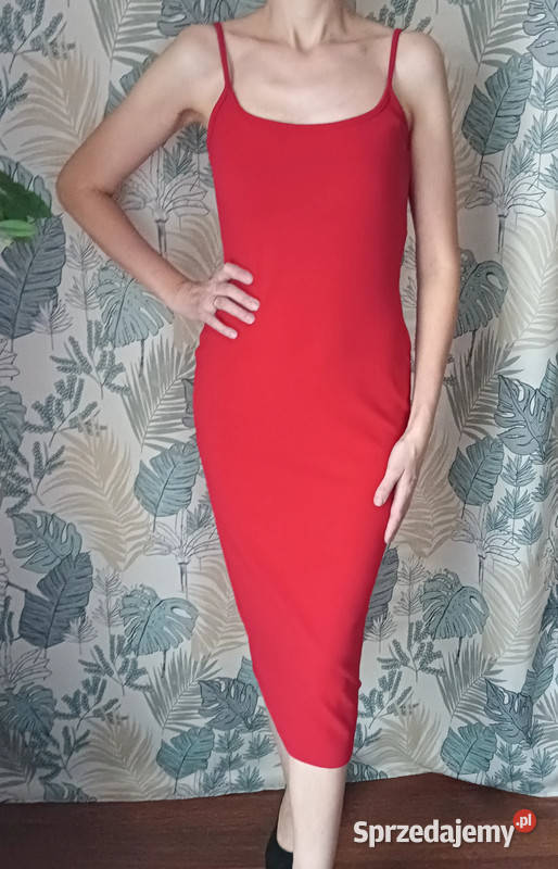Damska elegancka czerwona sukienka koktajlowa czerwony Sokółka