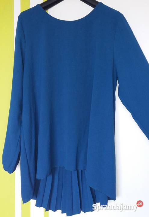 XL Włoska tunikobluzka o linii A na okazje niebieski Gliwice